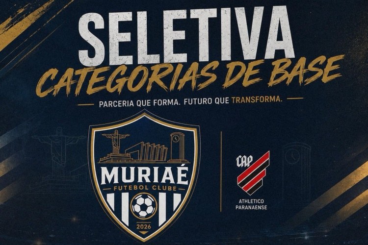 Muriaé FC promove seletiva oficial das categorias de base em parceria com o Athletico Paranaense